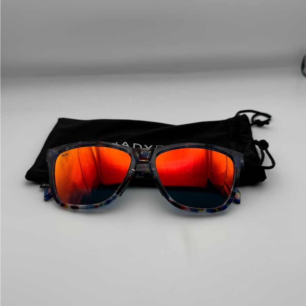Shady Rays ColorRush Confetti Square Sunglasses Red Mirror + Pouch NEW - Picture 5 of 5